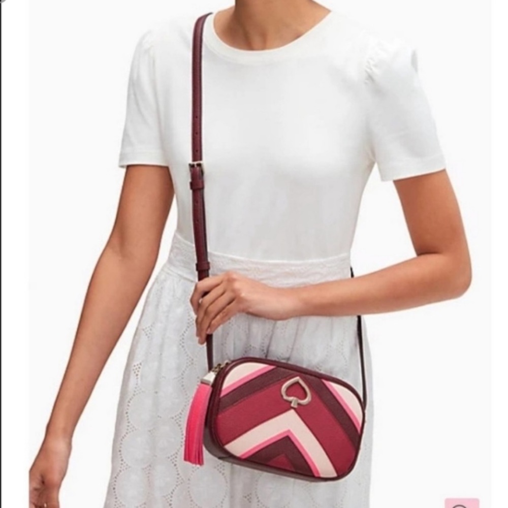 NWT Kate Spade Kourtney Chevron Pink Multi - Picture 2 of 5
